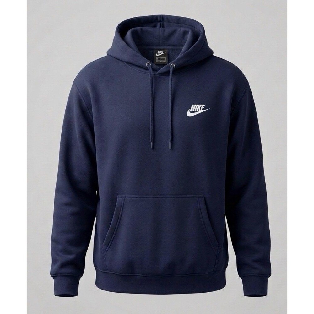 Nike Men's 3XL Navy Blue Hoodie Sweatshirt Kangaroo Pocket Pullover - Picture 1 of 13